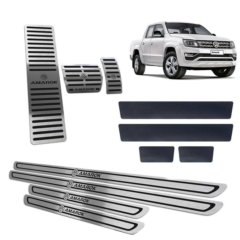 Soleira Pedaleira Descanso Amarok 11 19 Auto Preto BR Vinil