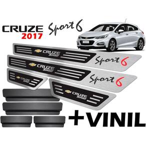 Soleira Com Vinil Cruze Sport6 2017 A 2020 Preto Alto Relevo