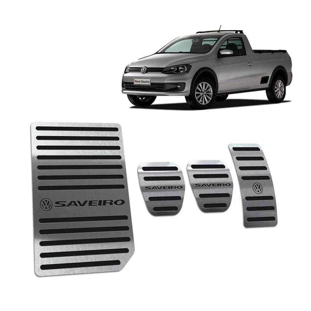 Kit Pedaleira + Descanso Volkswagen Saveiro G6 Preto