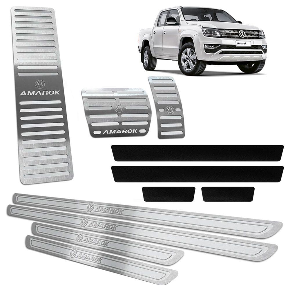 Soleira Pedaleira Descanso Amarok 11 19 Auto Prata AR Vinil
