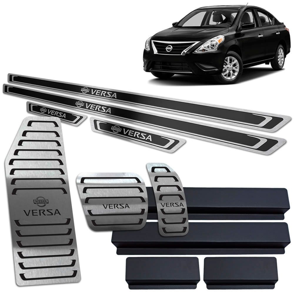 Soleira Vinil Descanso Pedaleira Versa 2015/2020 Preto Auto