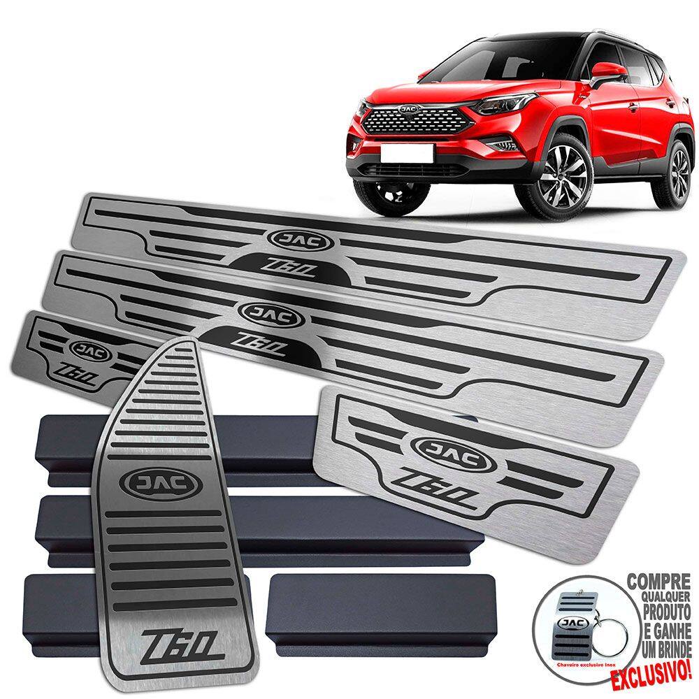 Descanso + Soleira Aço Inox Jac T60 Preto Baixo Relevo
