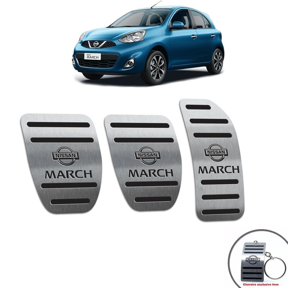 Pedaleiras Nissan March 2012/2020 Manual Preto