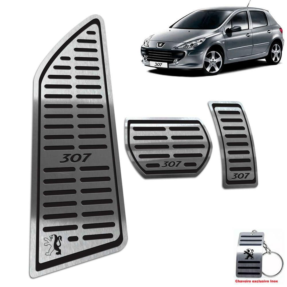 Pedaleiras Com Descanso Peugeot 307 Automático Preto