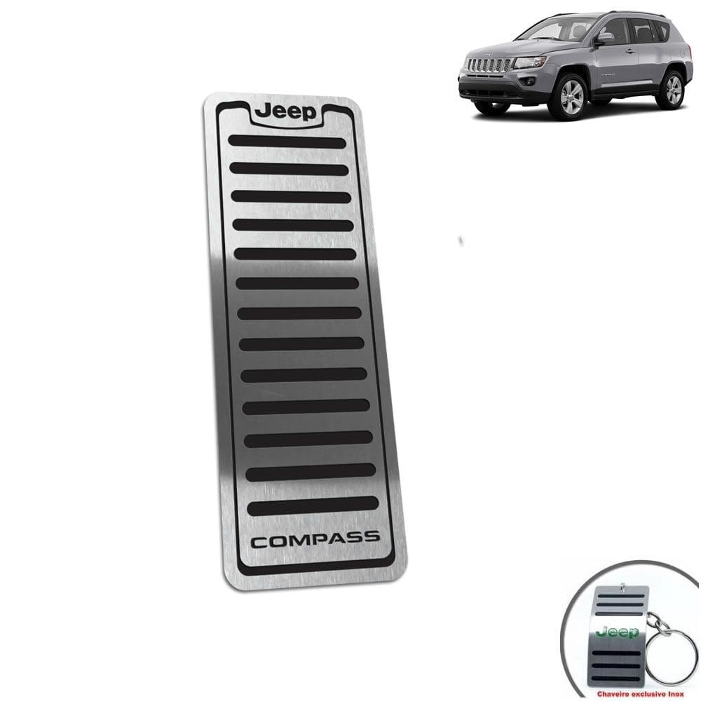 Descanso de Pé Aço Inox Jeep Compass 2012 A 2015 Preto