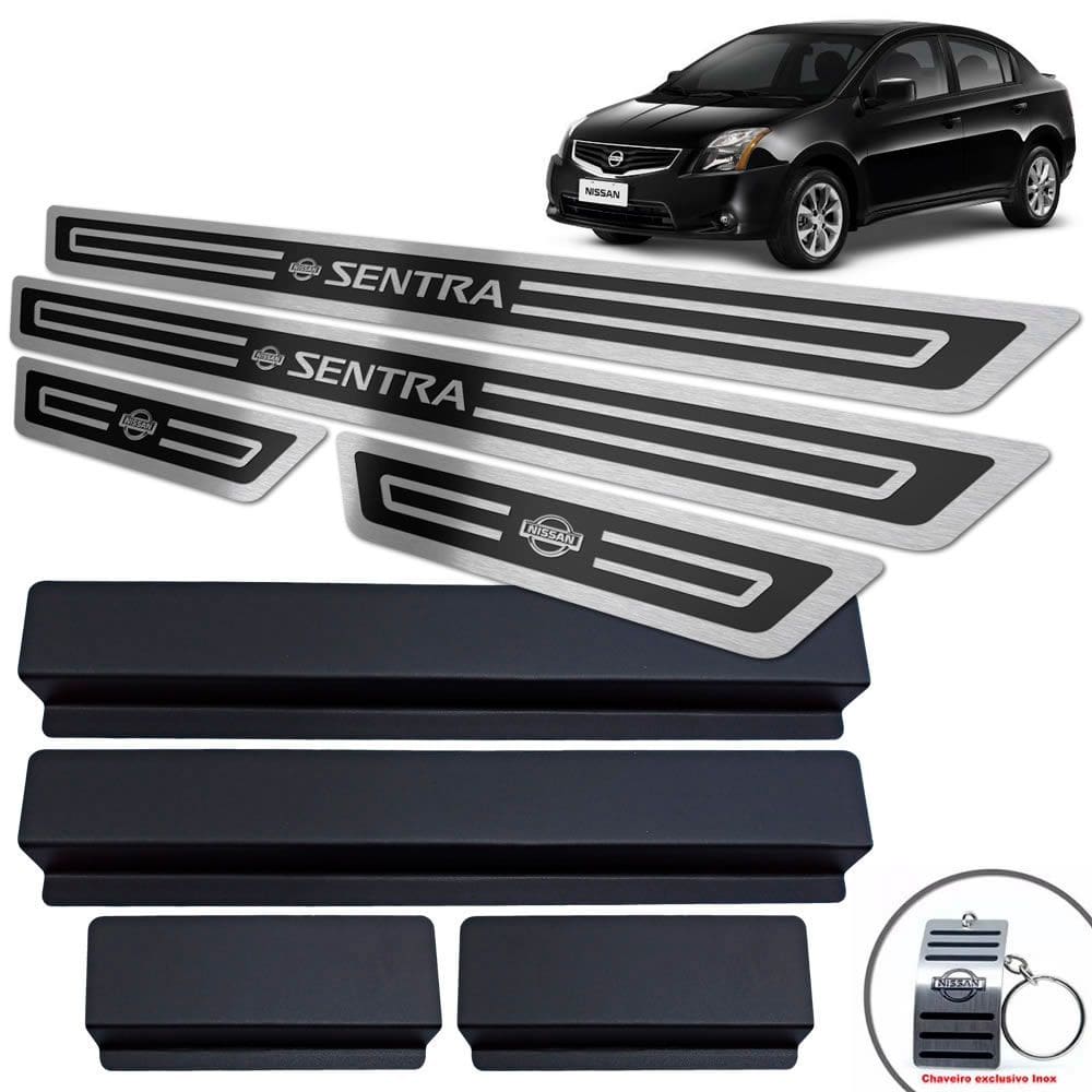 Soleira + Vinil Nissan Sentra 2008/2013 Preto Alto Relevo
