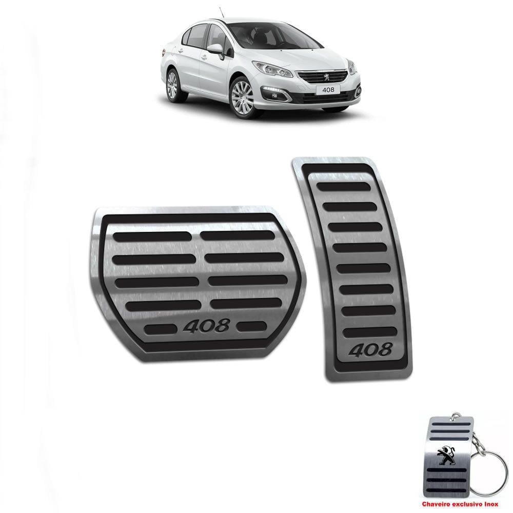 Pedaleira Em Aço Inox Peugeot 408 2011/2019 Automático Preto