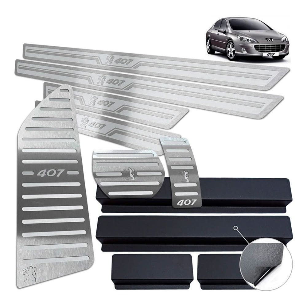 Soleira Pedaleira Descanso Peugeot 407 2005 A 2009 Prata AR