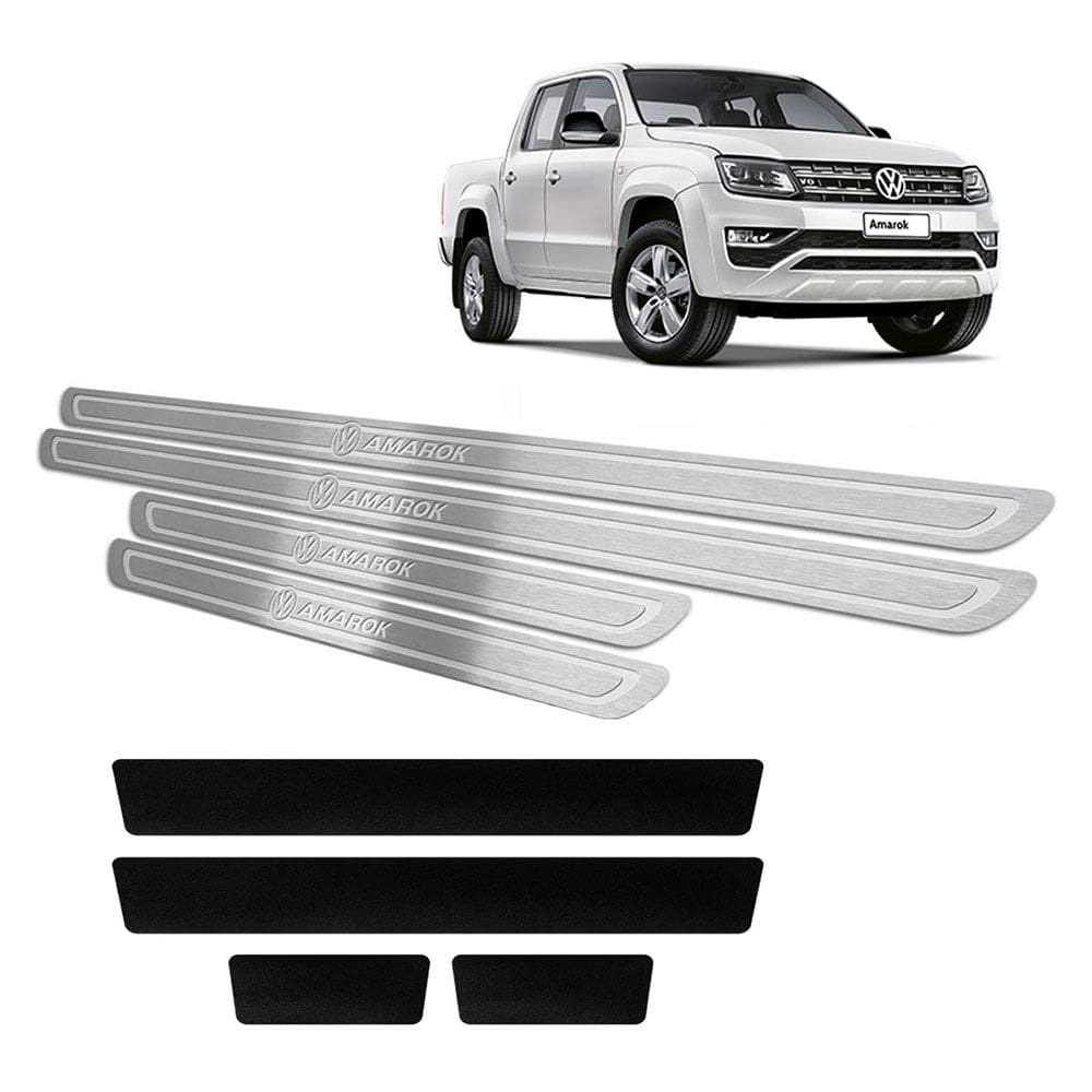Soleira Amarok 2011 a 2019 Prata Baixo Relevo + Vinil
