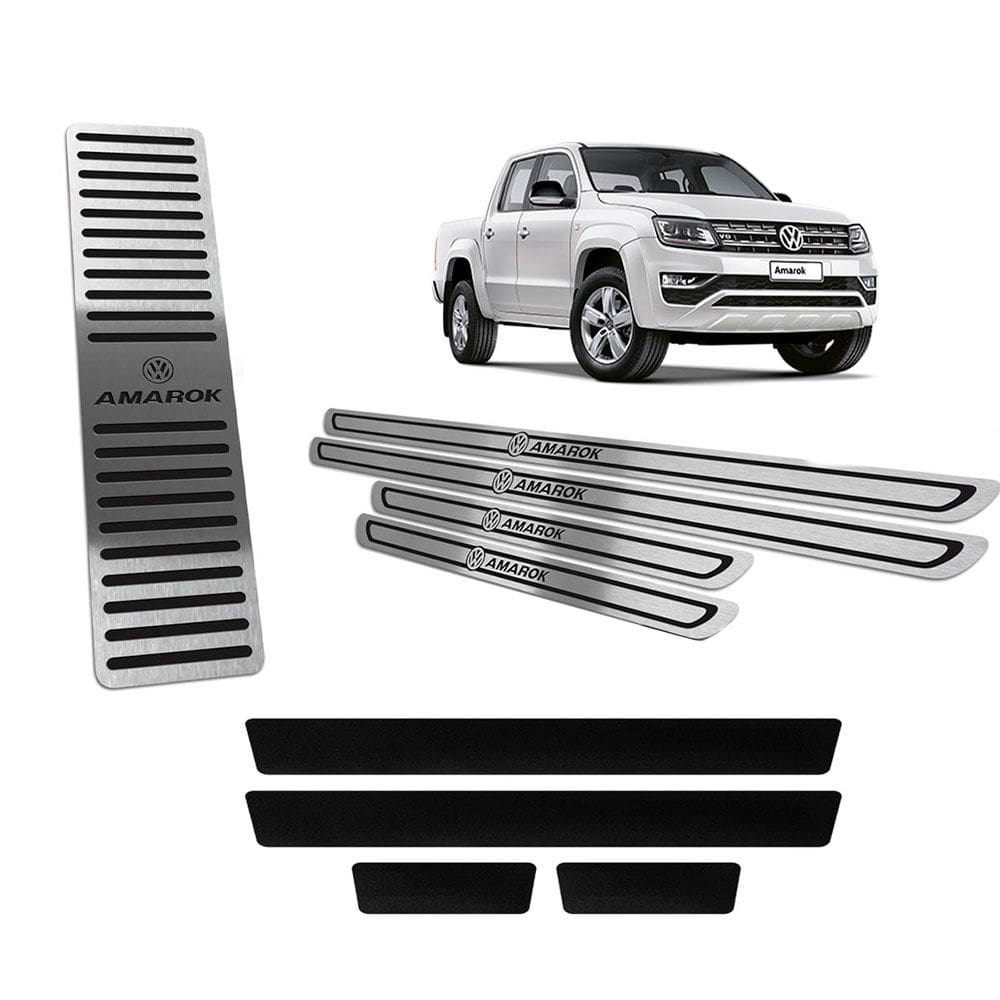 Soleira Descanso Amarok 2011 A 2019 Preto Baixo Relevo Vinil
