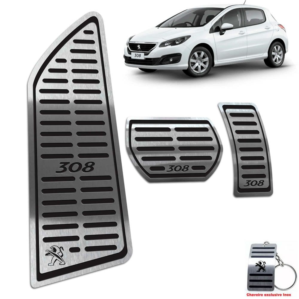 Pedaleira E Descanso Peugeot 308 2011/2019 Automático Preto