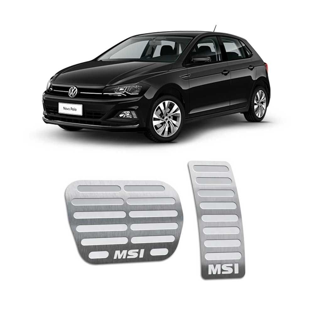 Pedaleiras Em Aço Inox Polo Msi 2018 2019 Automático Prata