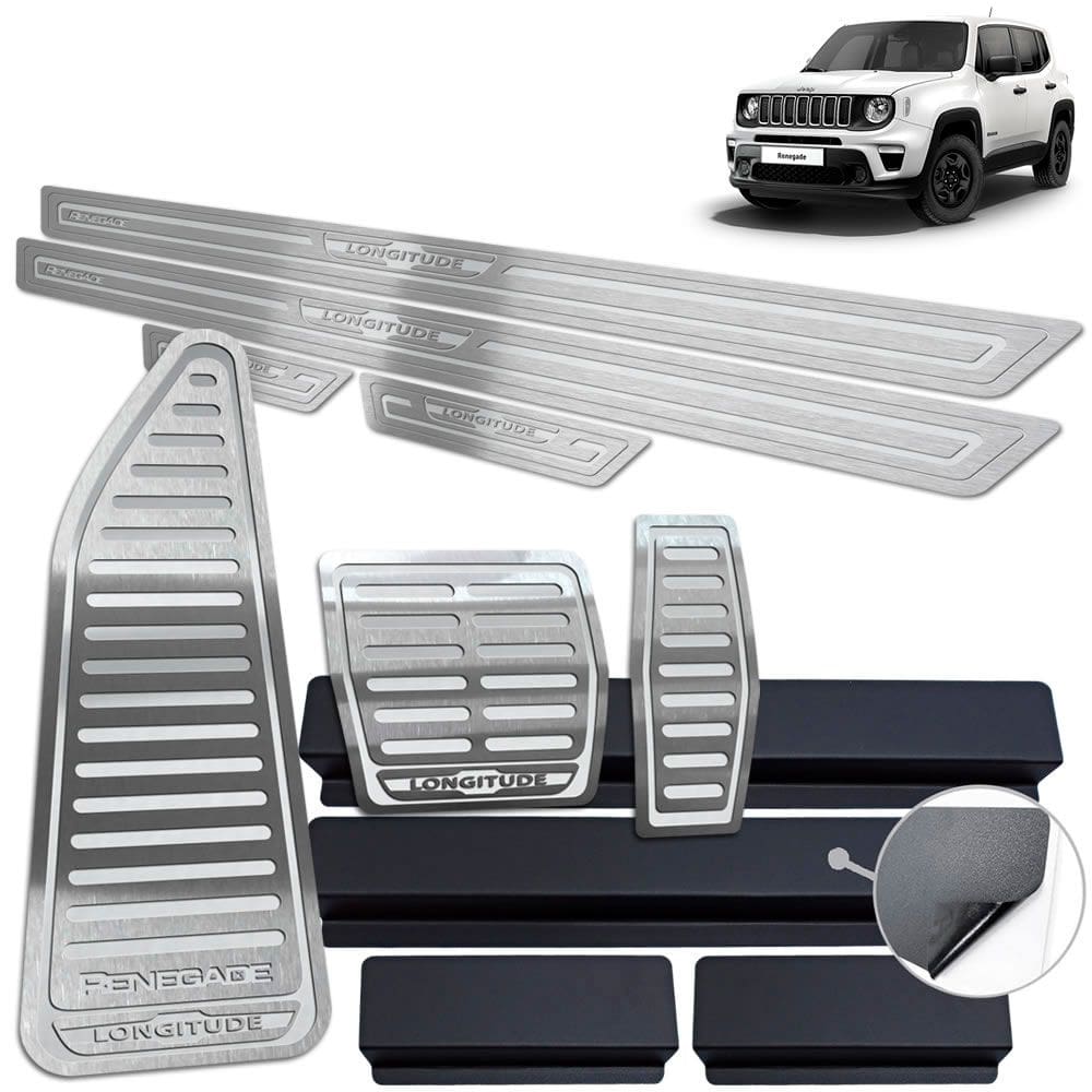 Pedaleira Soleira Descanso Prata Jeep Renegade Longitude