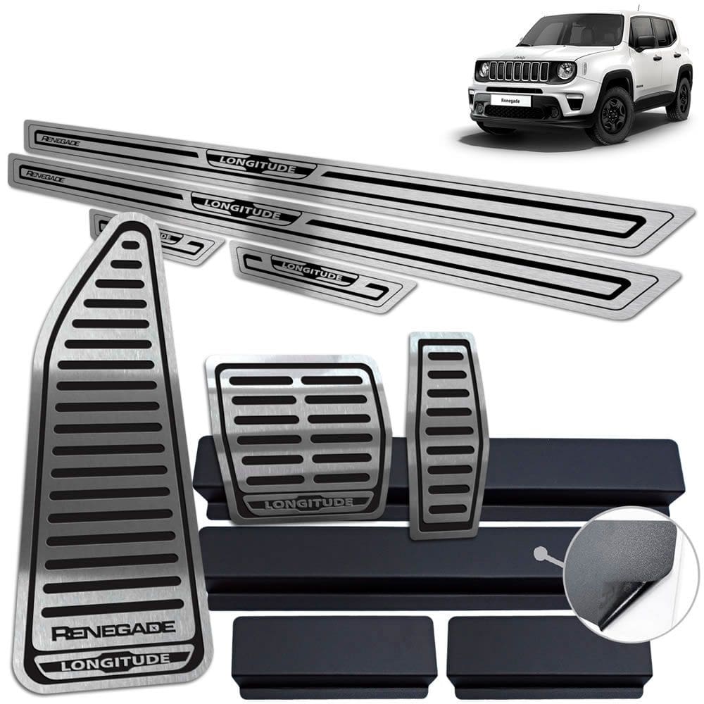 Pedaleira Soleira Descanso Preto Jeep Renegade Longitude