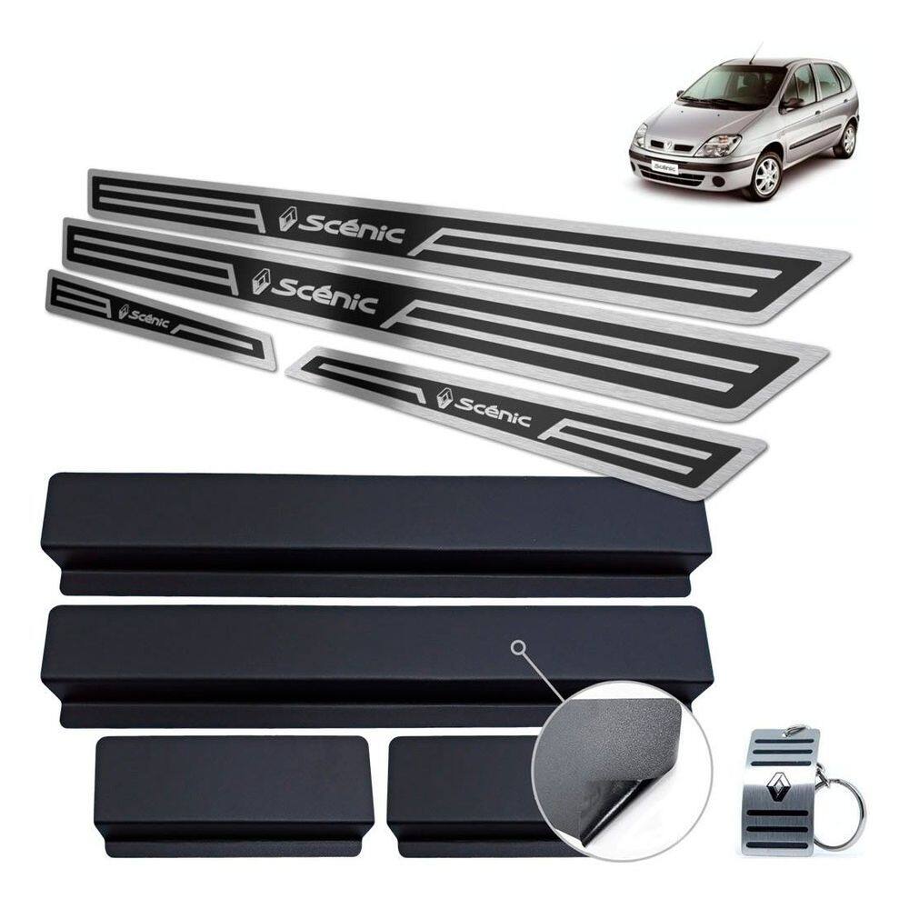 Soleiras Renault Scenic 2001 A 2011 Preto Alto Relevo