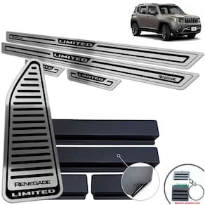 Descanso + Soleira Jeep Renegade Limited Preto Baixo Relevo