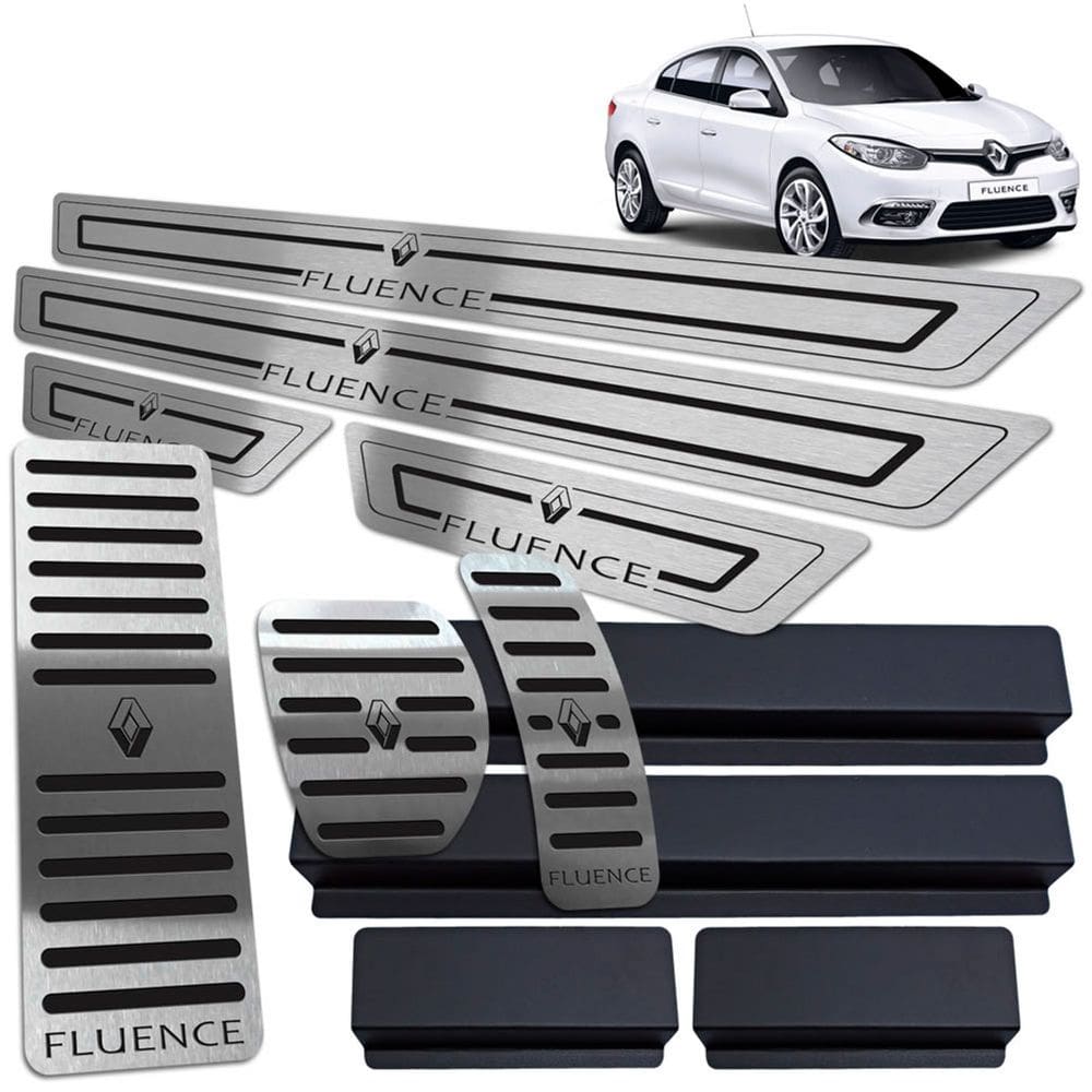 Soleira Pedaleira Descanso Fluence 2011/2019 Preto Auto BR