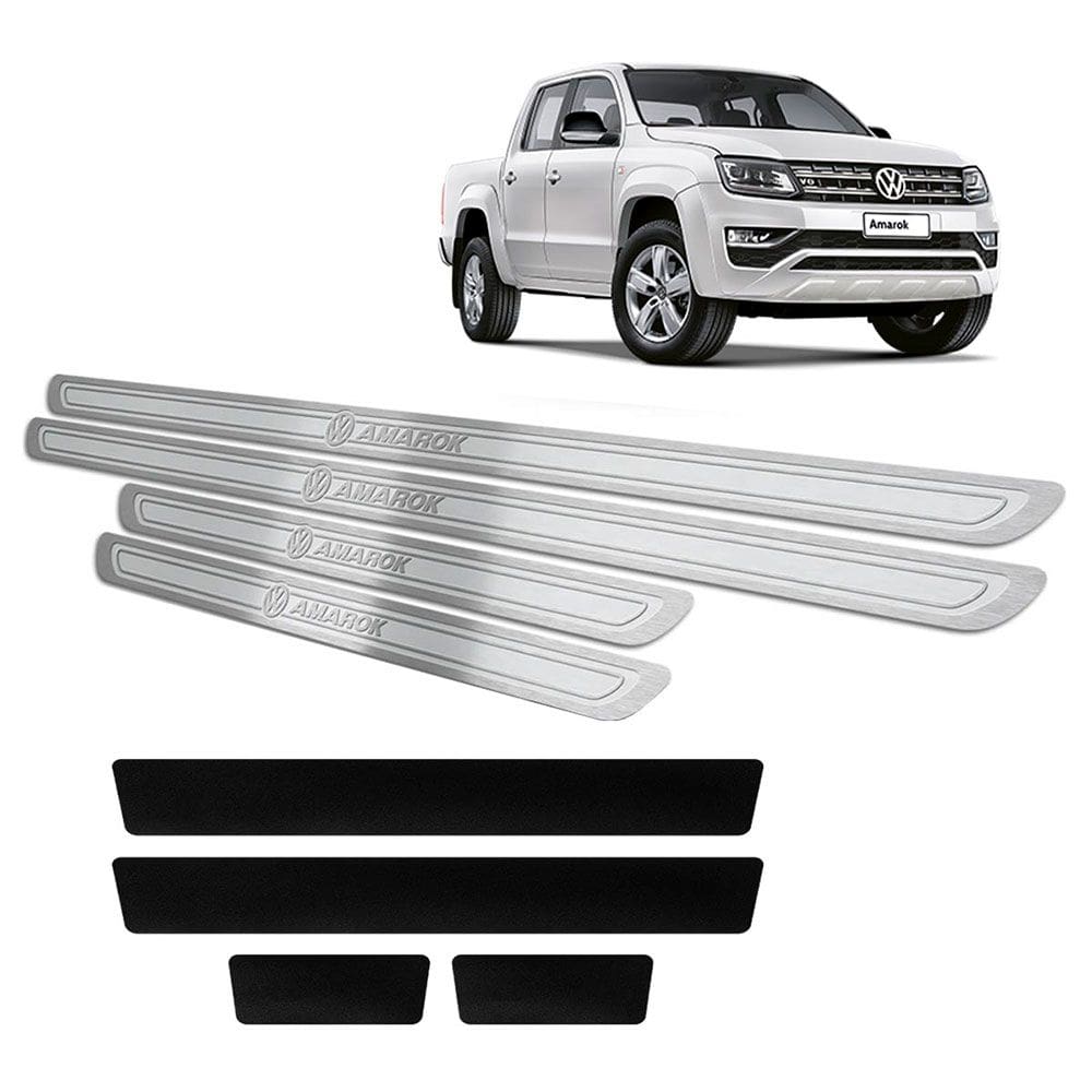 Soleira Amarok 2011 a 2019 Prata Alto Relevo + Vinil