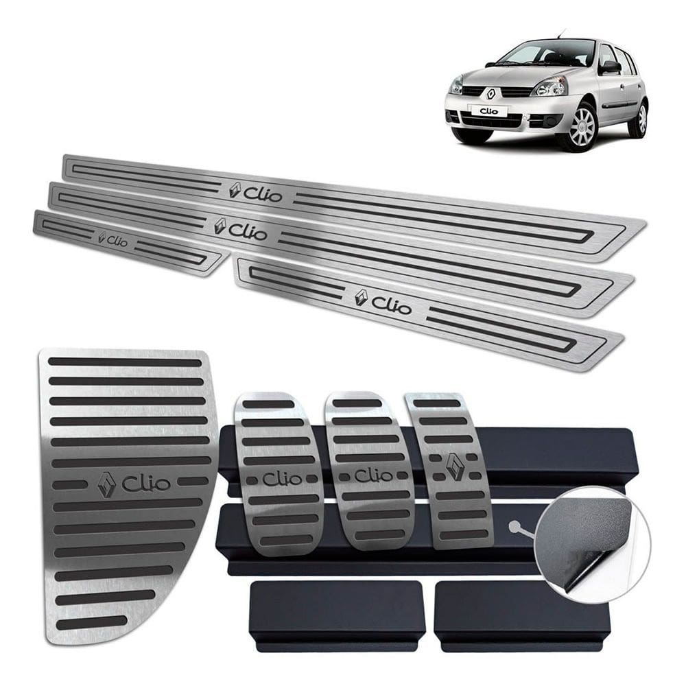 Soleira Pedaleira Descanso Renault Clio 2000/2012 Preto BR