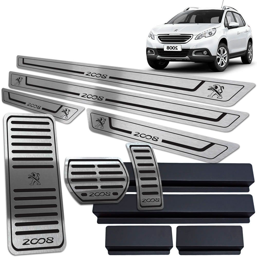 Soleira Pedaleira Descanso Peugeot 2008 15/19 Auto Preto BR