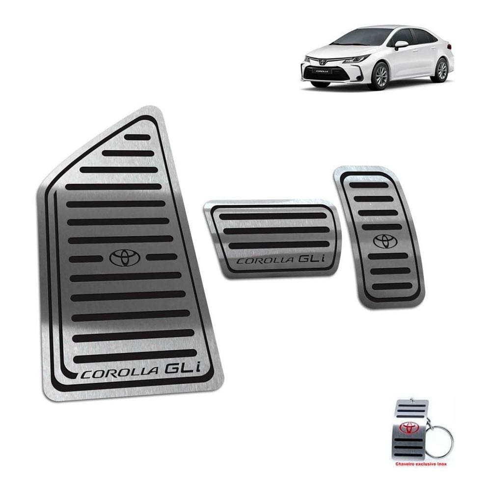 Pedaleira Automático + Descanso Corolla Gli 2020 Preto