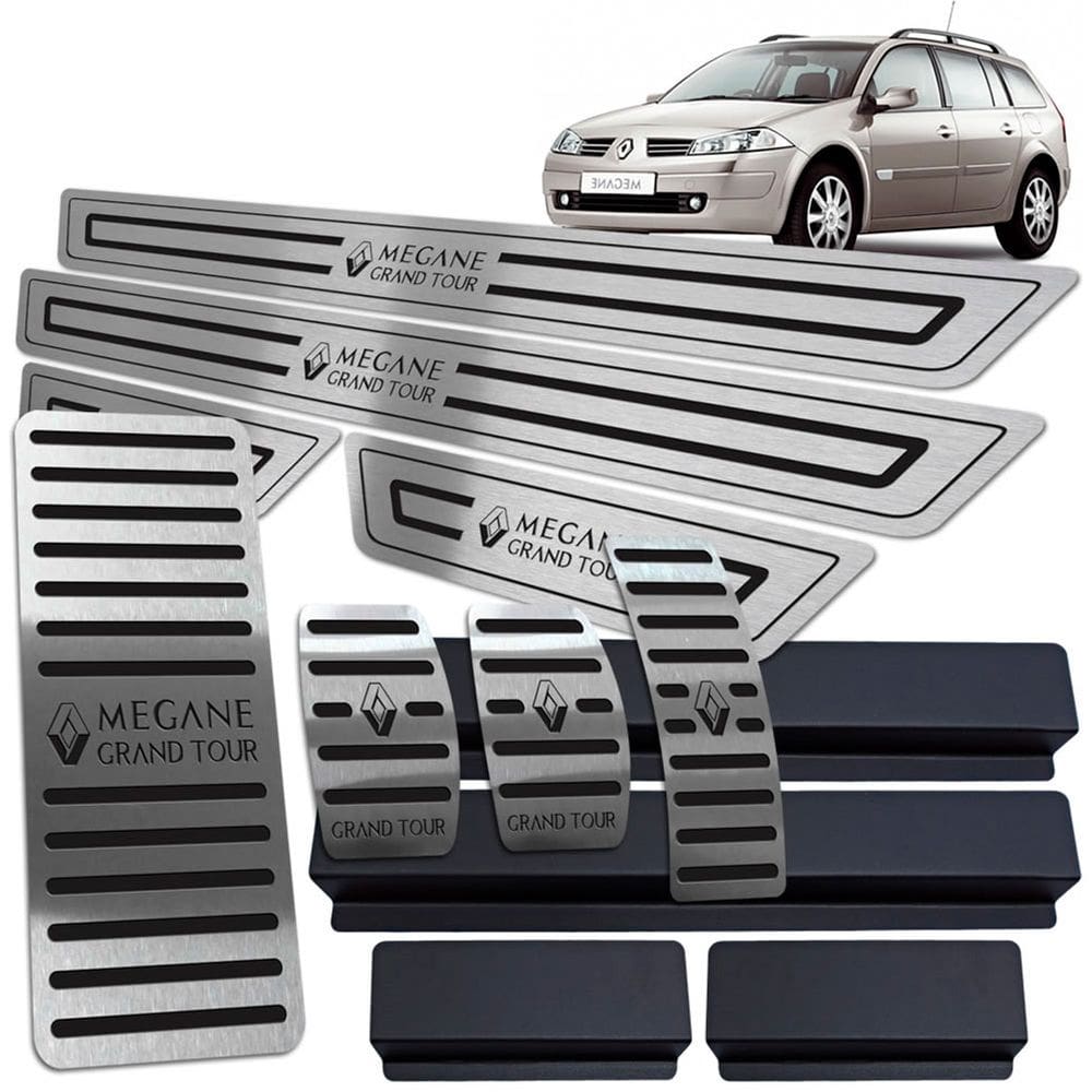 Kit Megane Grand Tour Manual 2007/2013 Preto Baixo Relevo