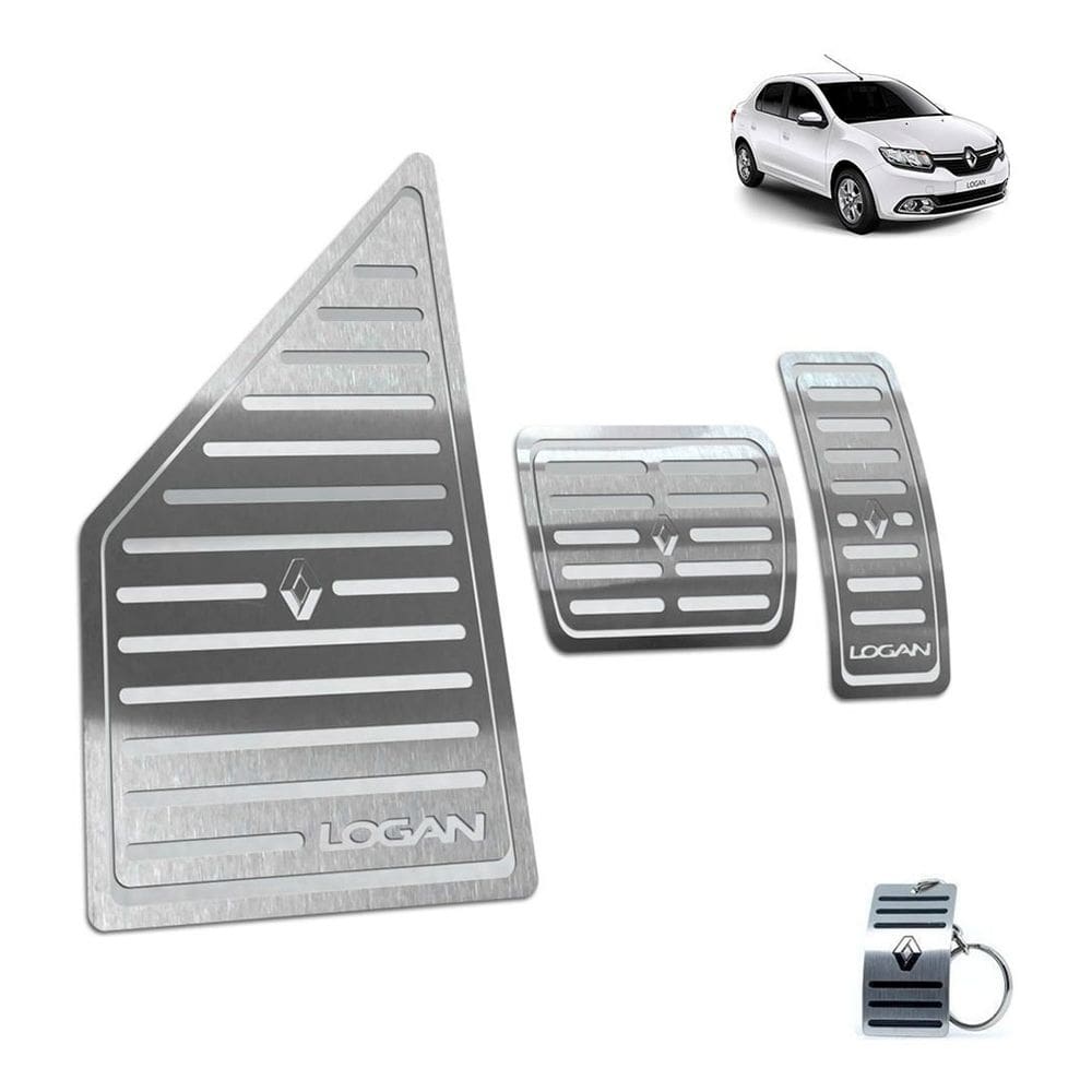 Descanso + Pedaleira Automático Logan 2020 Prata