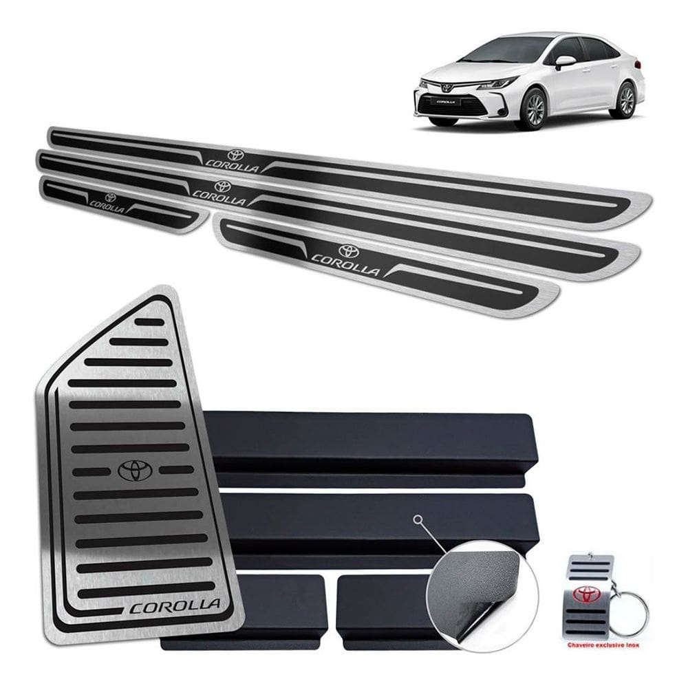 Soleira Com Descanso Toyota Corolla 2020 Preto Alto Relevo