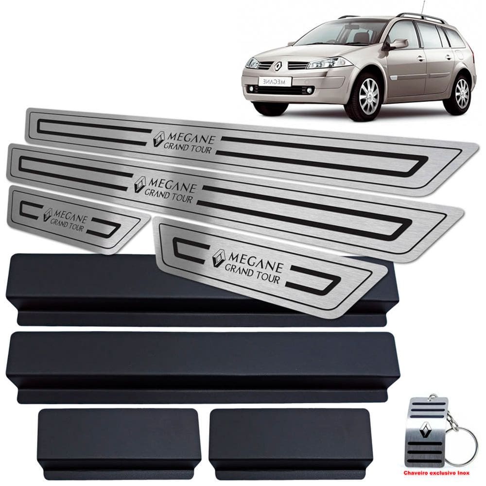 Soleiras Megane Grand Tour 2007/2013 Preto Baixo Relevo