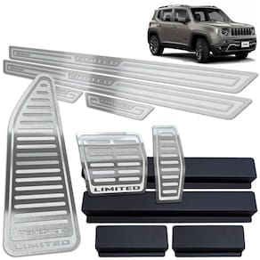 Descanso Pedaleira Soleira Jeep Renegade Limited Prata