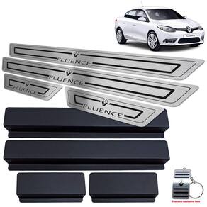Soleiras Renault Fluence 2011/2019 Preto Baixo Relevo
