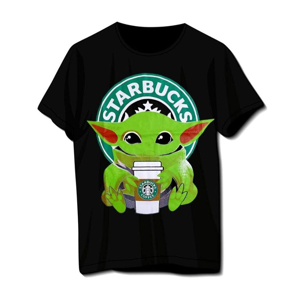Camiseta Plus Size Baby Yoda Star Wars Preta Unissex