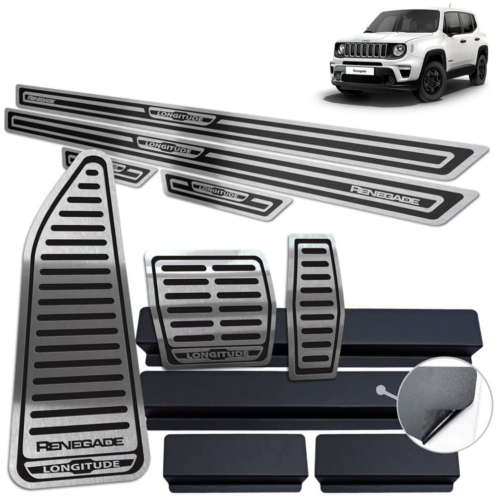 Descanso Pedaleira Soleira Jeep Renegade Longitude Preto
