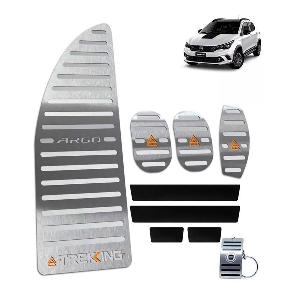 Pedaleiras E Descanso Argo Trekking Prata + Soleira de Vinil