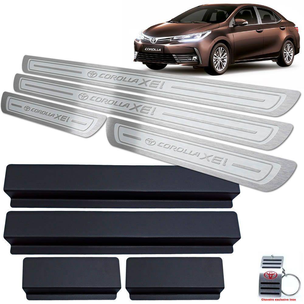 Soleiras Toyota Corolla Xei 2014/2019 Prata Alto Relevo