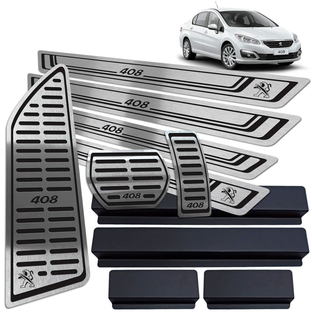 Soleira Pedaleira Descanso Peugeot 408 11/19 Auto Preto BR