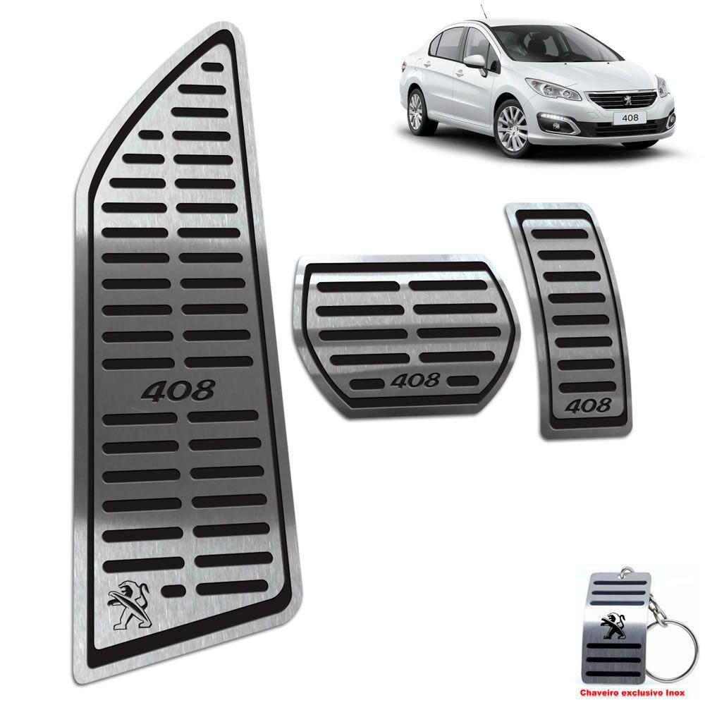 Pedaleira + Descanso Peugeot 408 2011/2019 Automático Preto