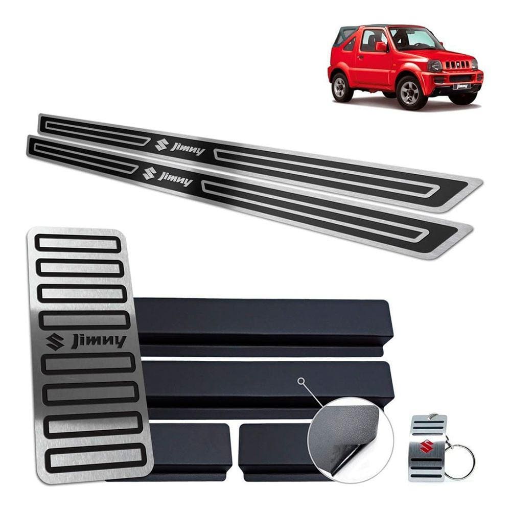 Soleira + Descanso Jimny Todos Os Modelos Preto Alto Relevo