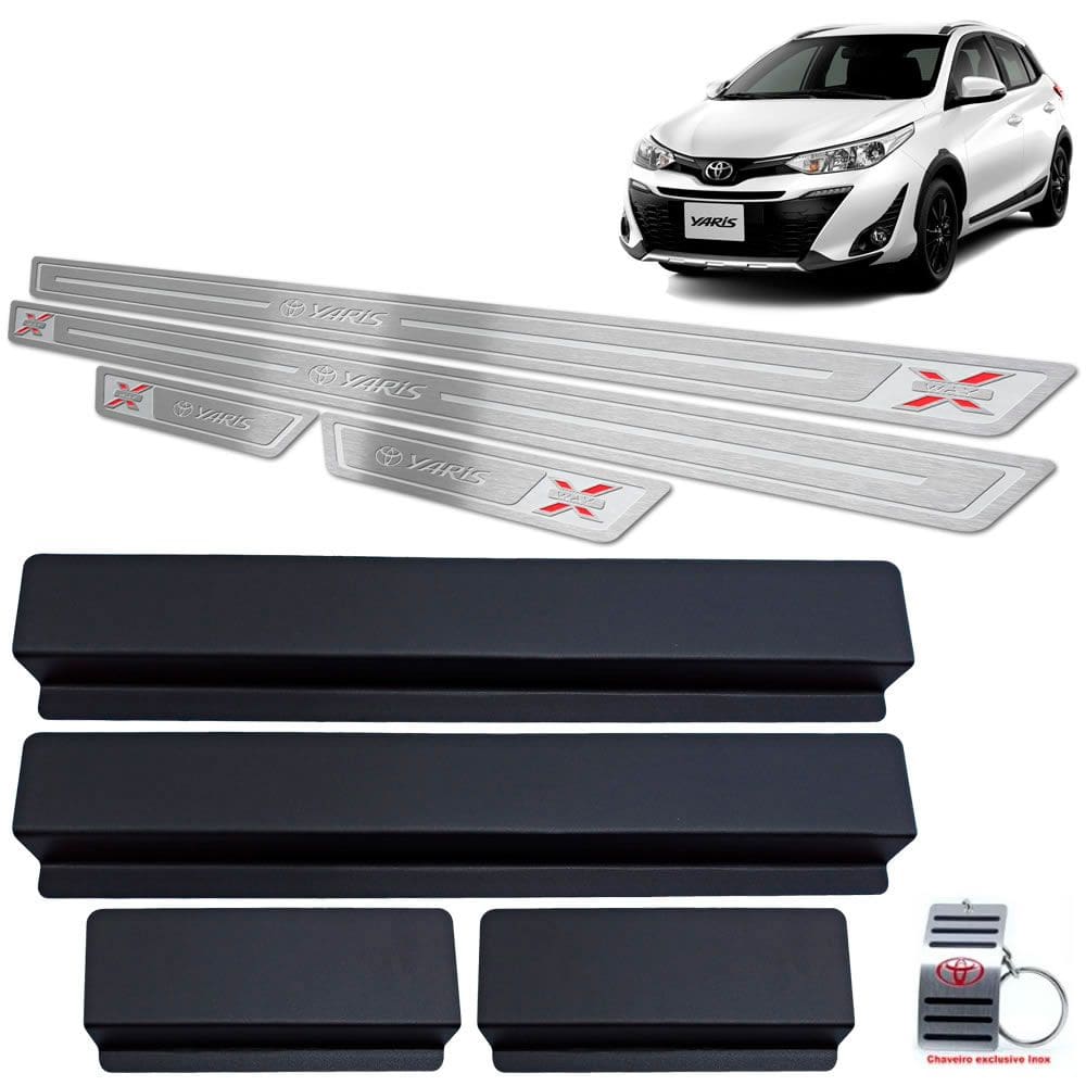 Soleira Toyota Yaris X-Way 2018 A 2020 Prata Baixo Relevo