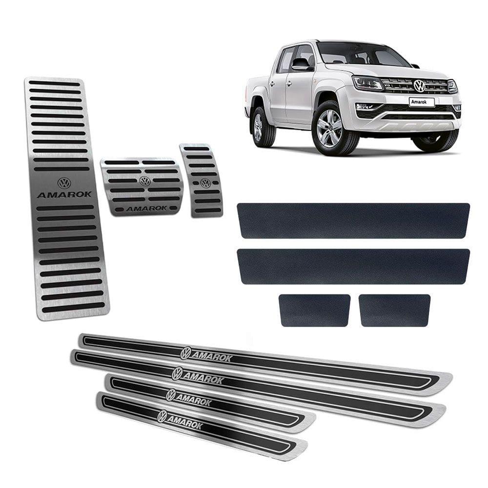 Soleira Pedaleira Descanso Amarok 11 19 Auto Preto AR Vinil