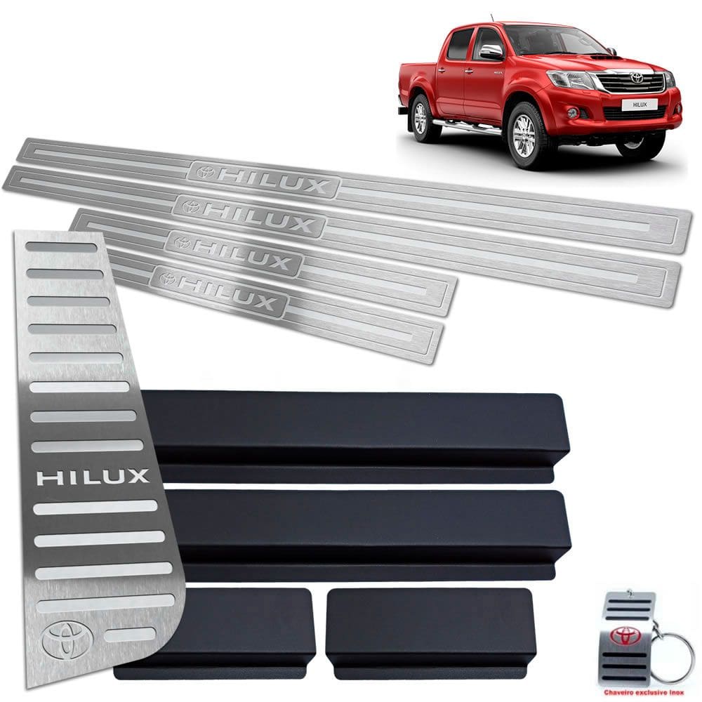 Descanso + Soleiras Prata Baixo Relevo Hilux 2012 A 2015