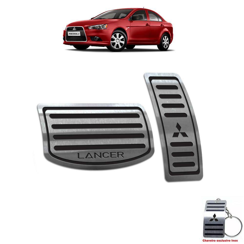 Pedaleira Em Aço Inox Lancer 2007/2019 Automático Preto