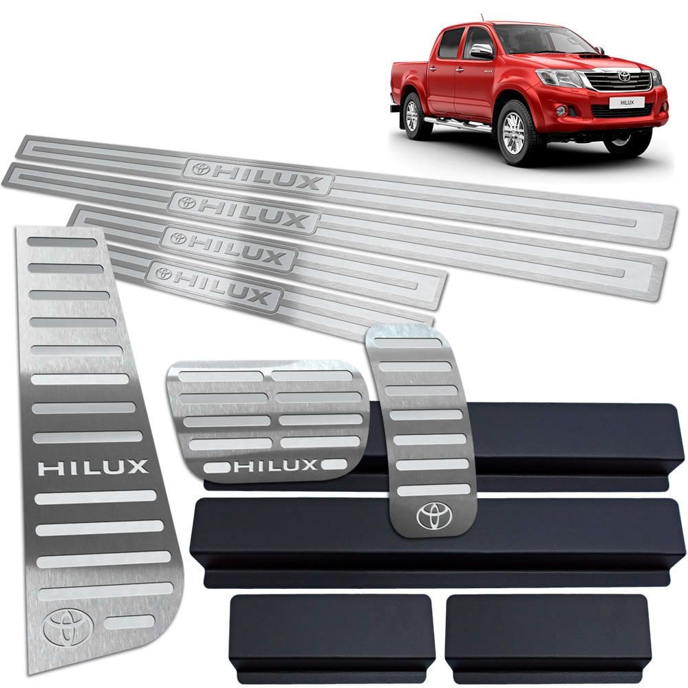Soleira + Pedaleira + Descanso Hilux 2012 A 2015 Prata AR
