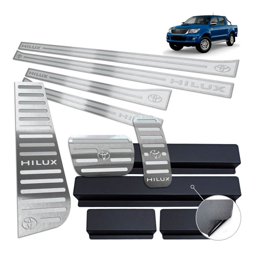 Soleira Pedaleira Auto. Descanso Hilux 2006 A 2012 Prata AR