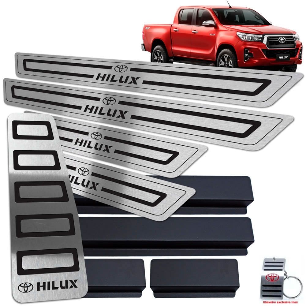 Soleira Com Descanso Hilux 2016 A 2019 Preto Baixo Relevo