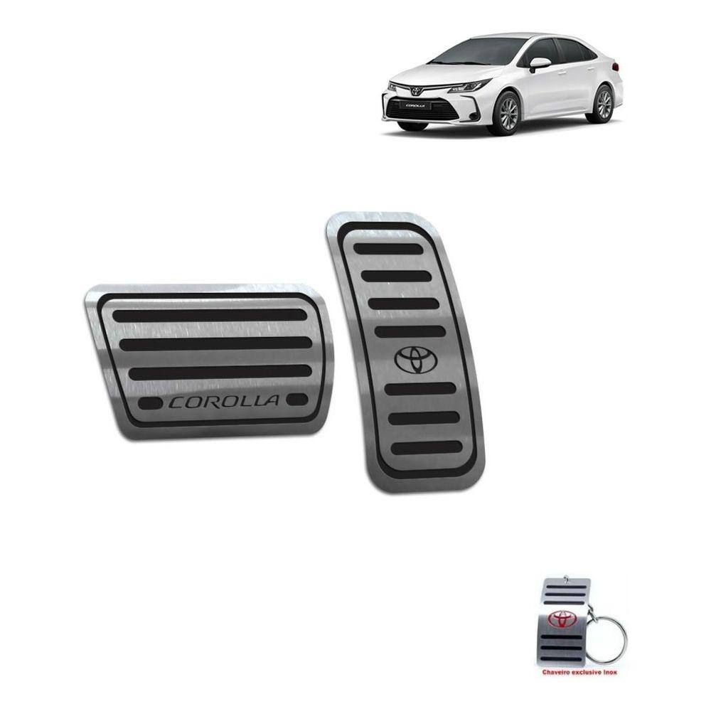Pedaleira Automático Em Aço Inox  Toyota Corolla 2020 Preto
