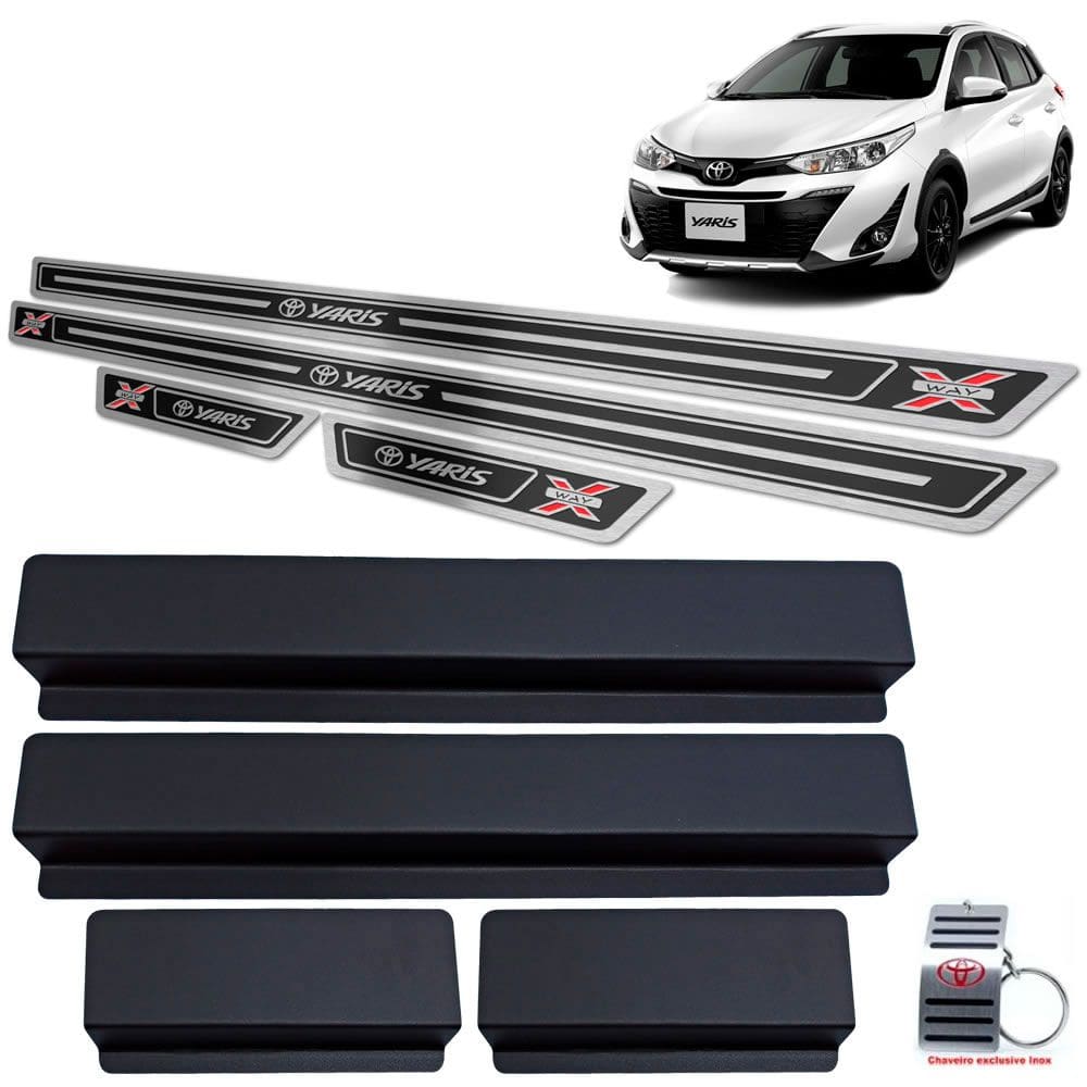 Soleira Toyota Yaris X-Way 2018 A 2020 Preto Alto Relevo