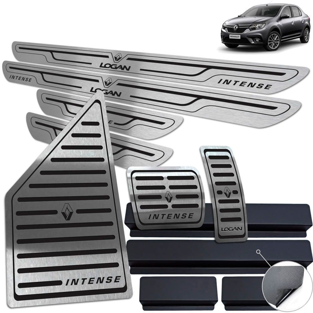 Kit Descanso Pedaleira Soleira Logan Intense 2020 Preto BR