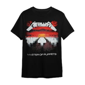Camiseta Plus Size Metallica Preta Banda De Rock Master Of Puppets