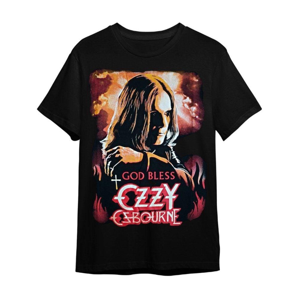 Camiseta Plus Size Ozzy Osbourne Preta Banda De Rock Unissex